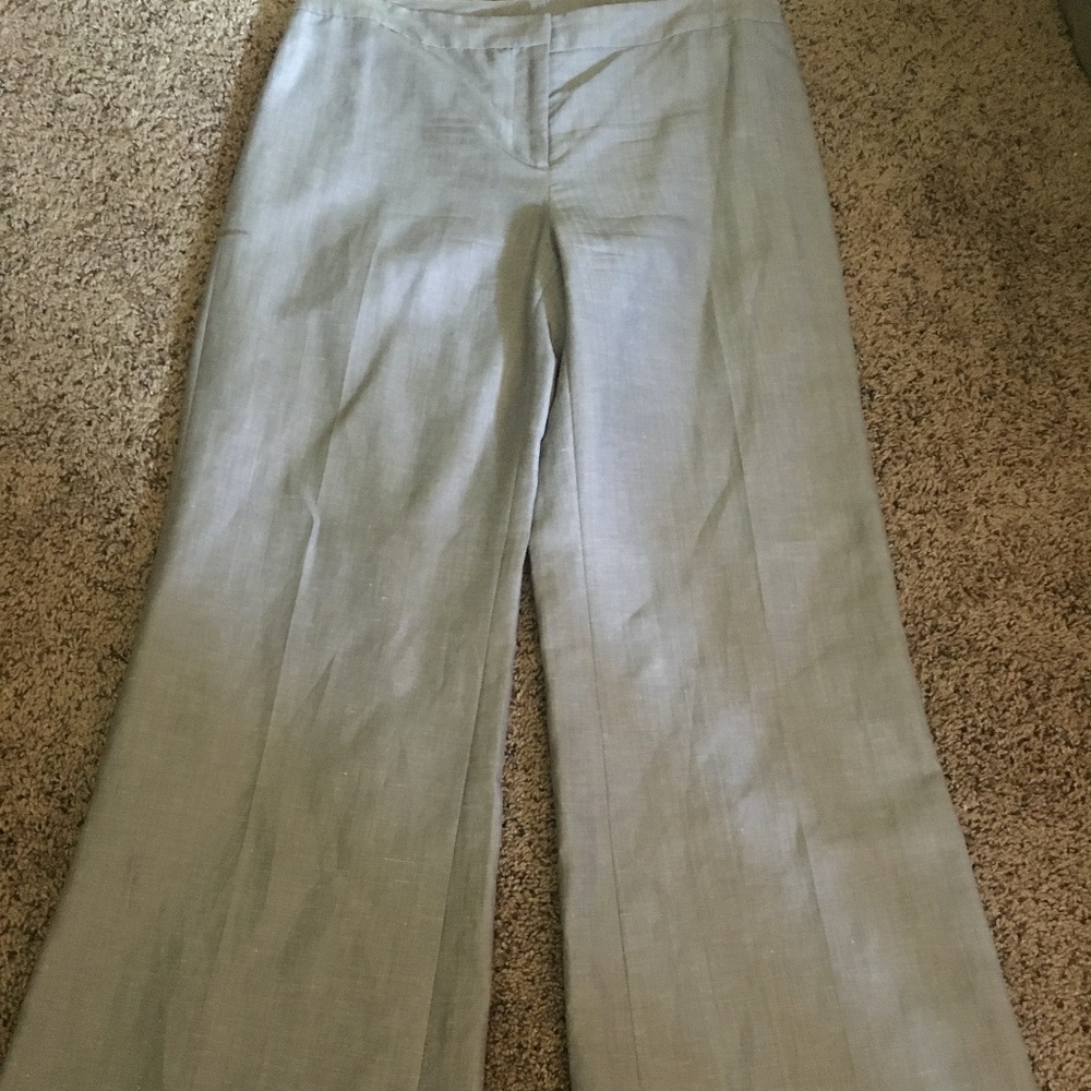 Bill Blass New York, silver grey linen trouser with matching suit jacket, size 8